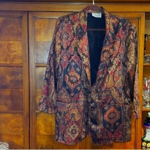 Michaek K Company  Vintage Tapestry Longsleeve Blazer Size Large